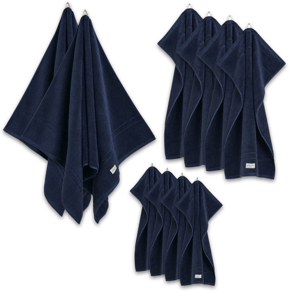 GANT Handtuch Set, 10-tlg. - Premium Towel, 2x Duschtuch, 4x Handtuch, 4x Gästetuch Marine Set Bild 1