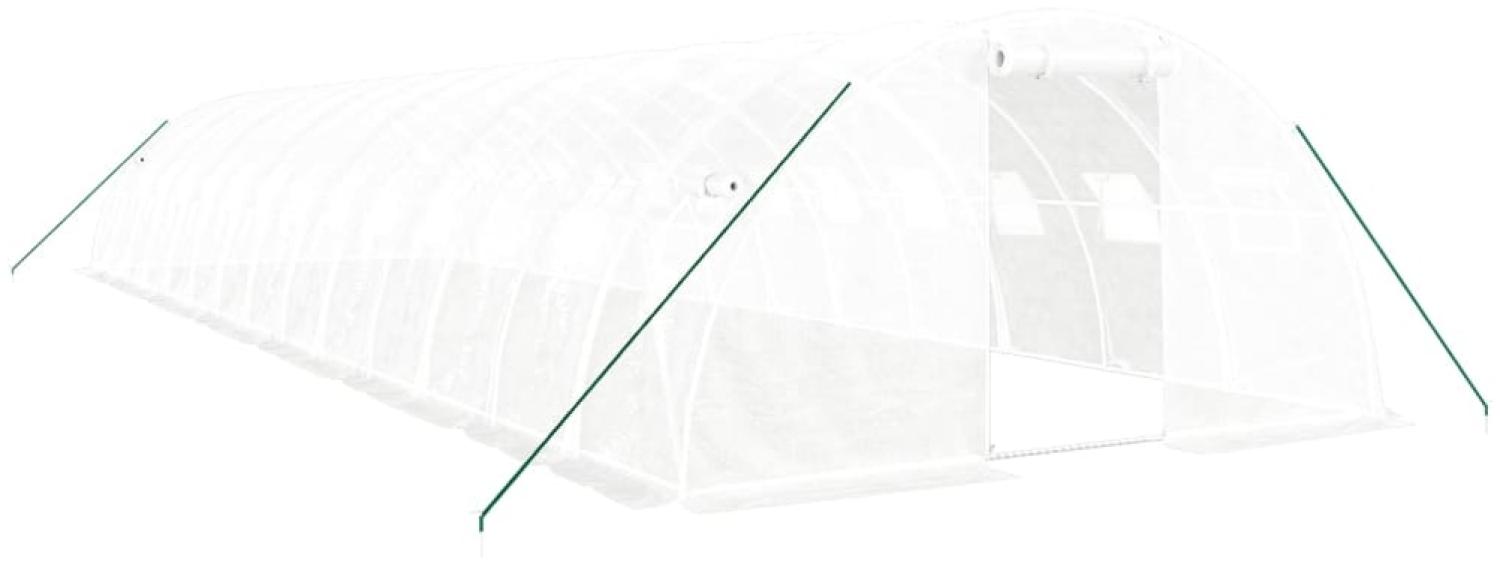vidaXL Gewächshaus mit Stahlrahmen Weiß 56 m² 14x4x2 m 3188077 Bild 1
