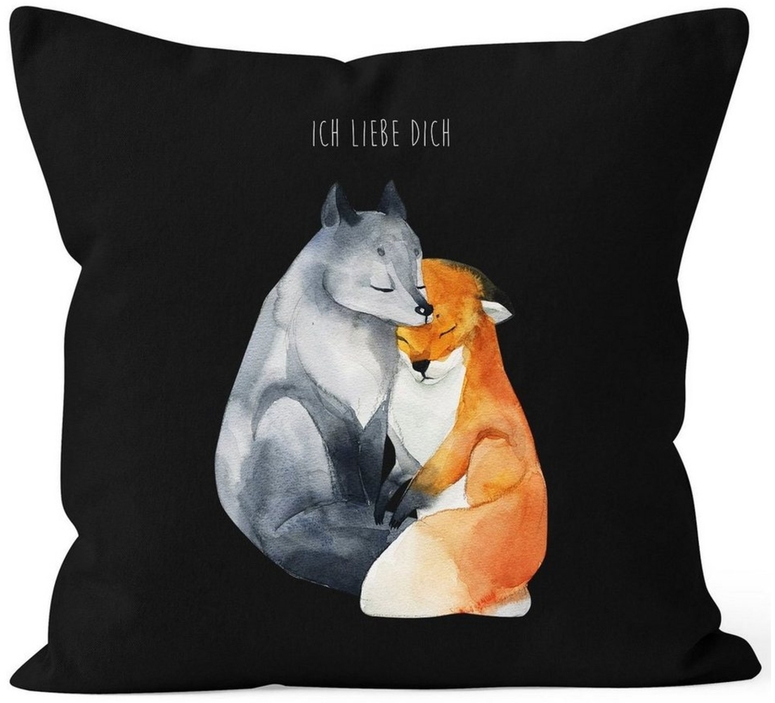 MoonWorks Dekokissen Kissen-Bezug Ich liebe dich Fuchs Geschenk Liebe Spruch Kissen-Hülle Deko-Kissen Baumwolle MoonWorks® Bild 1