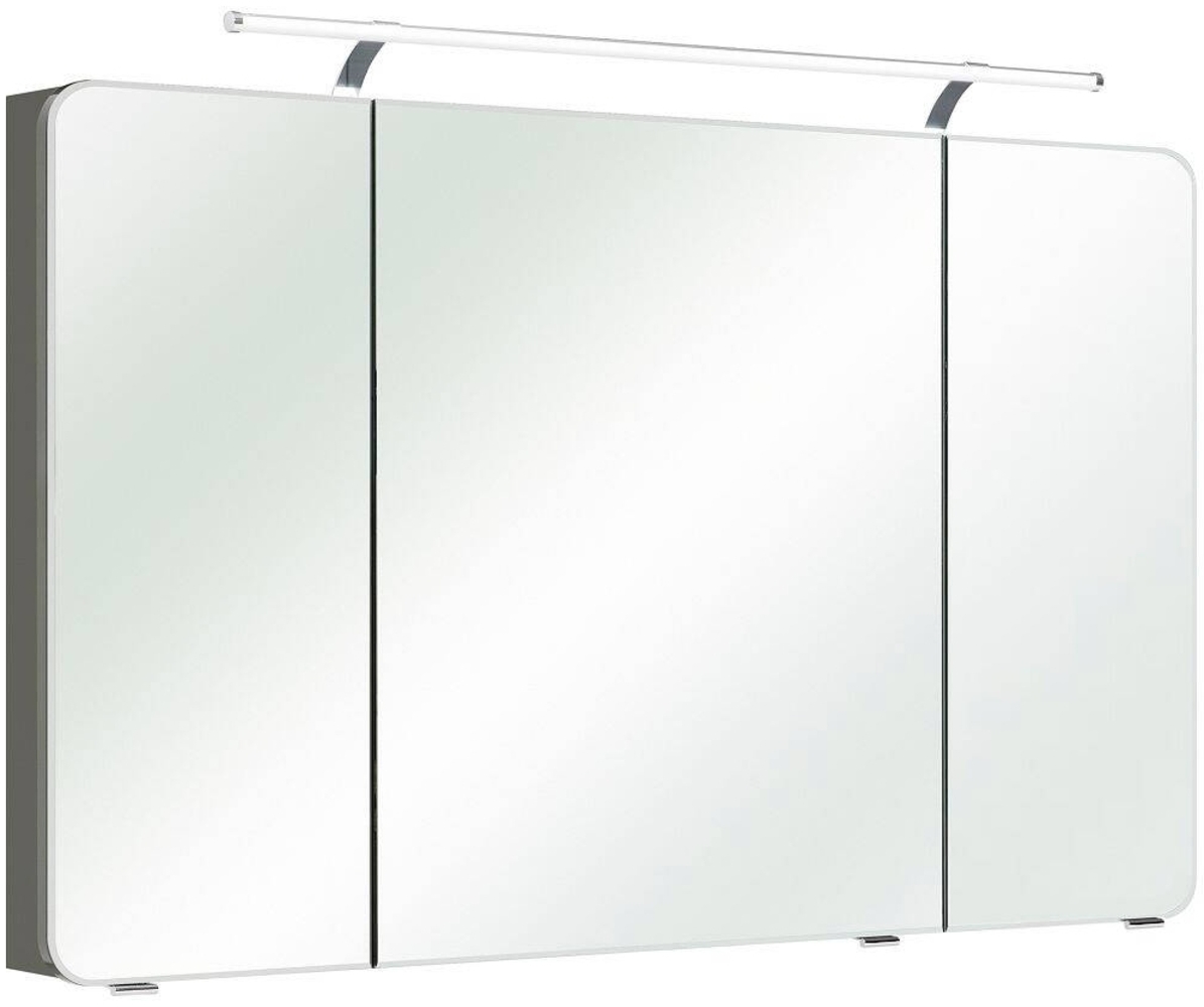 Spiegelschrank FES-4005-66 120cm mit LED & Steckdose Korpus Lack Steingrau - B/H/T: 120/72/17cm Bild 1