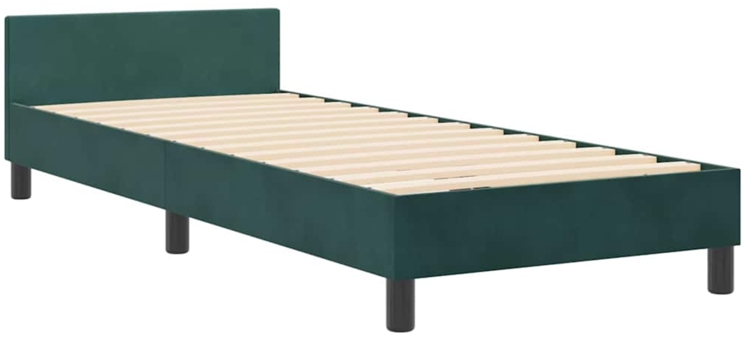 vidaXL Bettgestell mit Kopfteil Dunkelgrün 80 x 200 cm Samt 3344840 Bild 1
