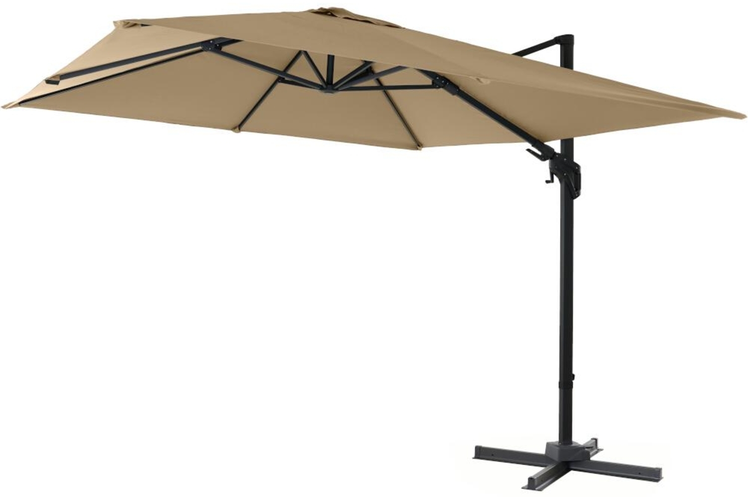 SIENA GARDEN Elio N+ Ampelschirm anthrazit/taupe 300 x 300 cm Gestell Aluminium anthrazit, Bezug 100% Polyester, 200g/m² in taupe, PA-beschichtet, UPF 50+ Bild 1