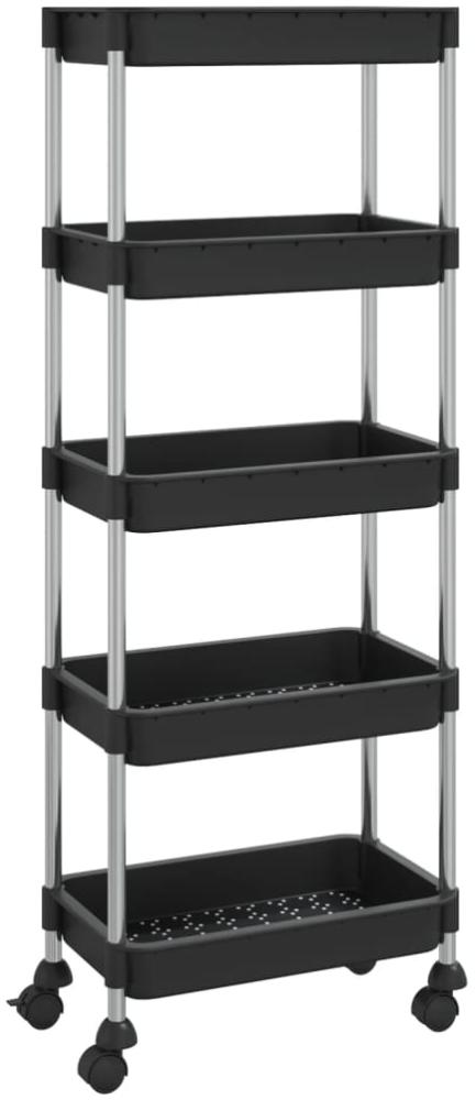 vidaXL Küchenwagen 5 Etagen Schwarz 42x29x128 cm Eisen und ABS 336331 Bild 1