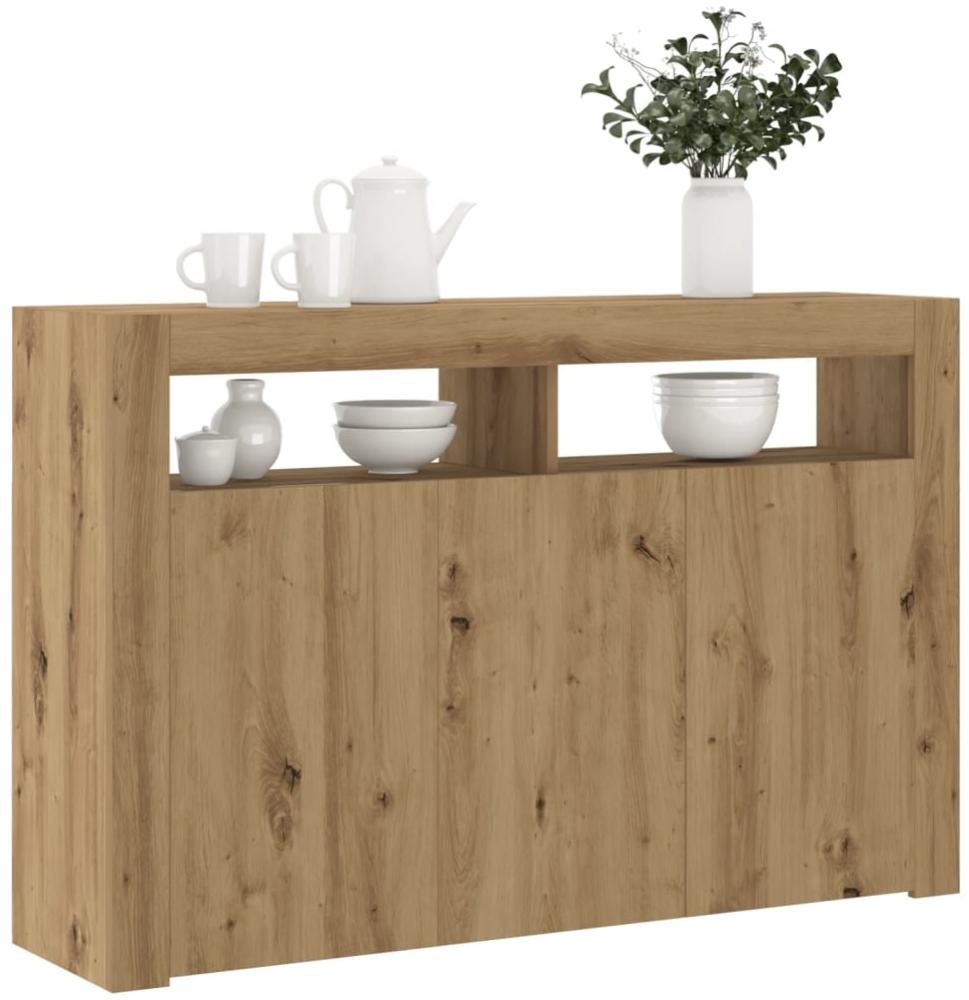 vidaXL Sideboard mit LED-Leuchten Artisan-Eiche 115,5x30x75 cm 856364 Bild 1