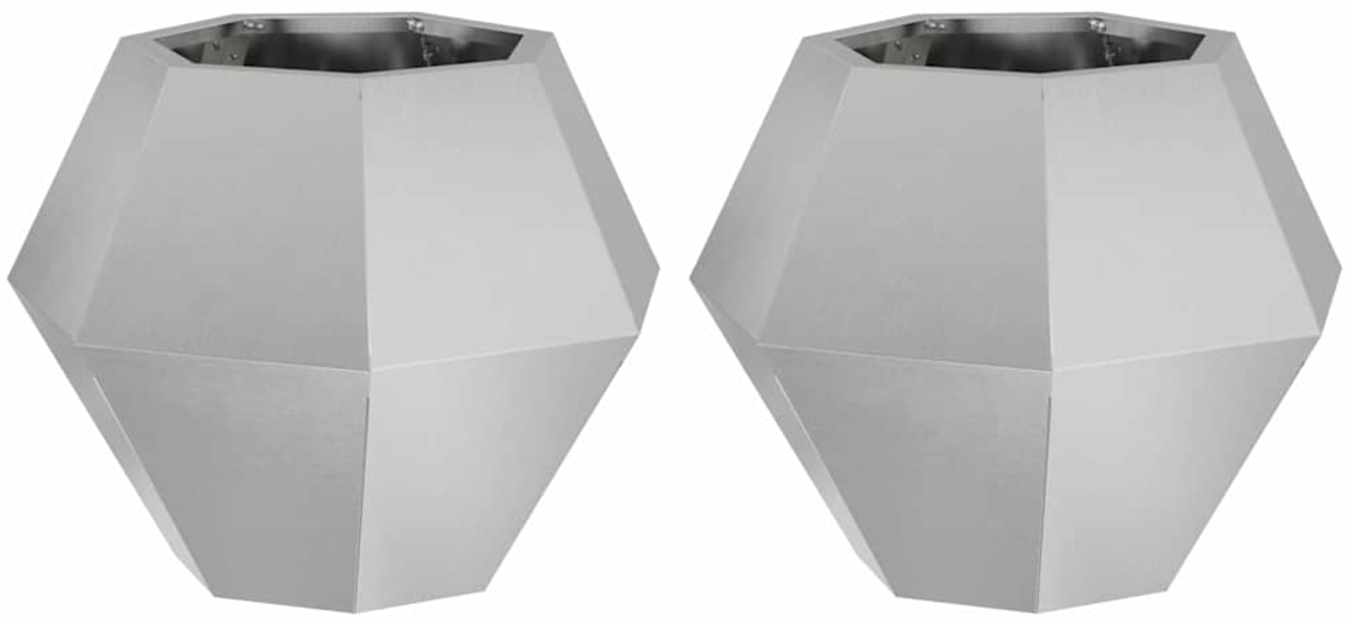 vidaXL Pflanzkübel 2 pcs Silber 50 x 50 x 40 cm Edelstahl 884061 Bild 1
