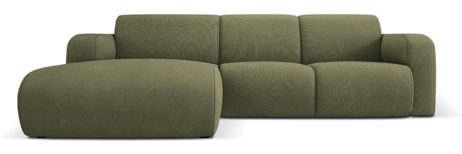 Micadoni Boucle Ecksofa Molino 4-Sitzer Links Strukturierter Stoff Hellgrün Bild 1