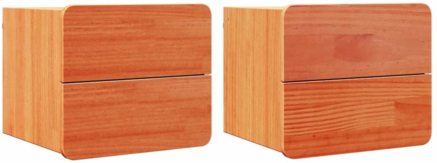 vidaXL Nachttisch 2 pcs Braun 39 x 34 x 33 cm Kiefer Massivholz 873510 Bild 1