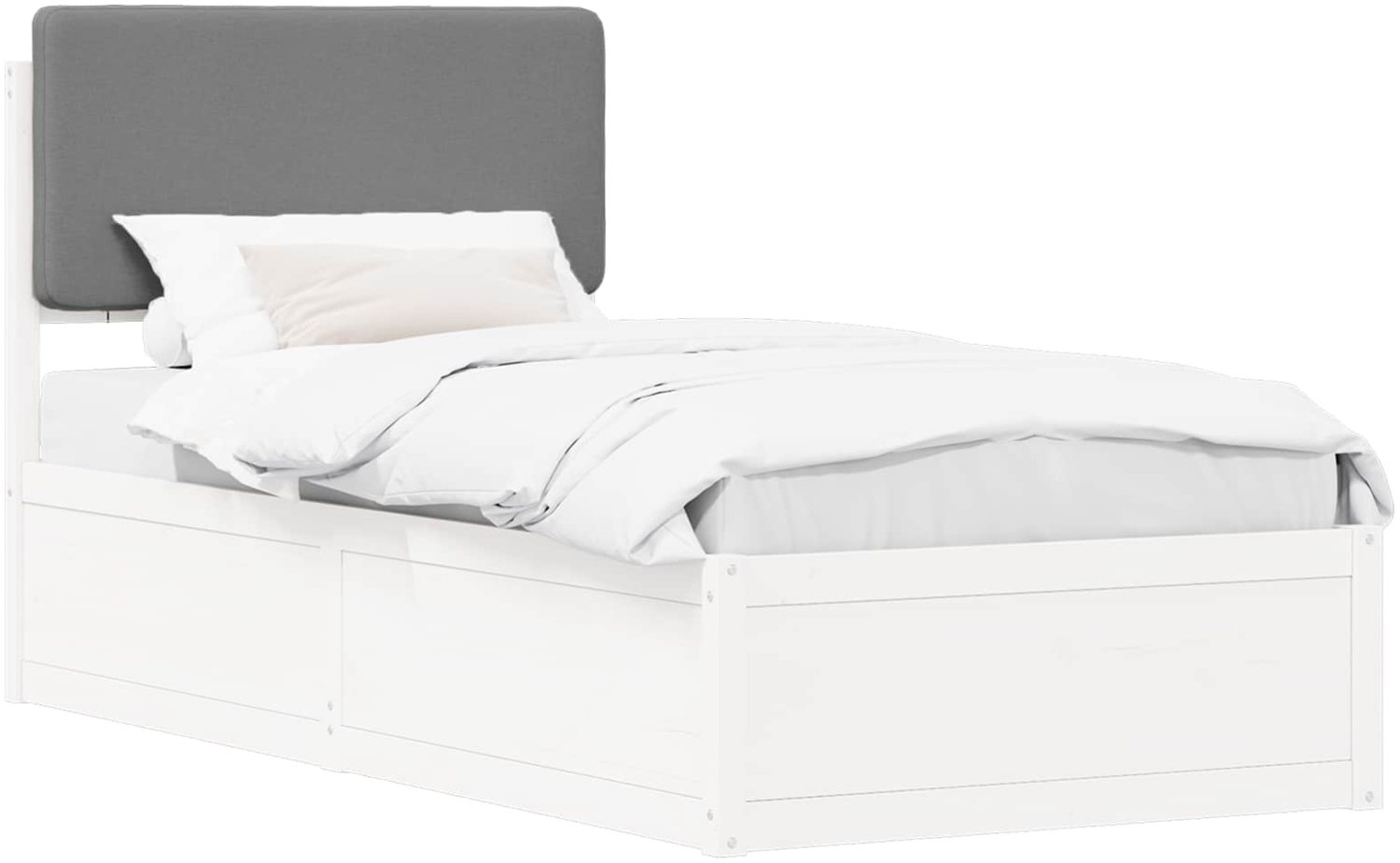 vidaXL Bettgestell mit gepolstertem Kopfteil Hellgrau 100x200 cm 877653 Bild 1