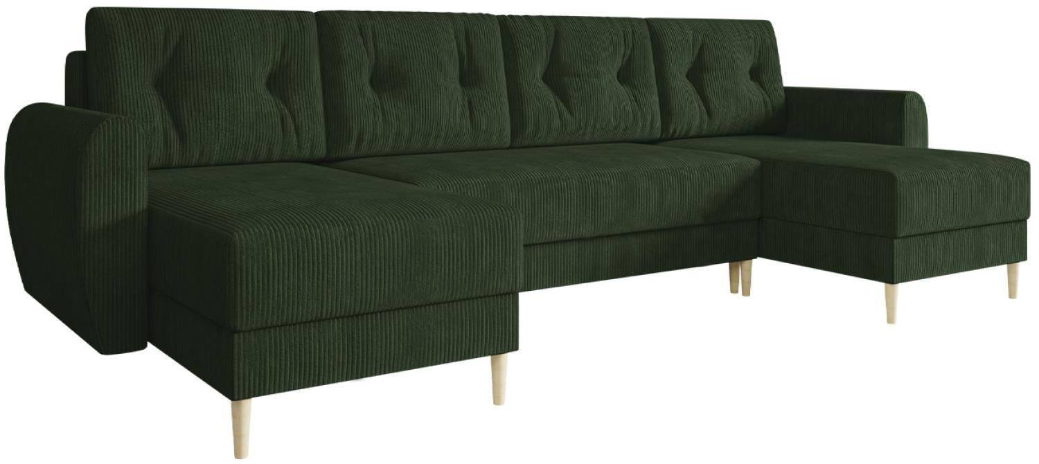 Ecksofa Jazon U Cord mit Bettkasten und Schlaffunktion (Farbe: Poso 14) Bild 1