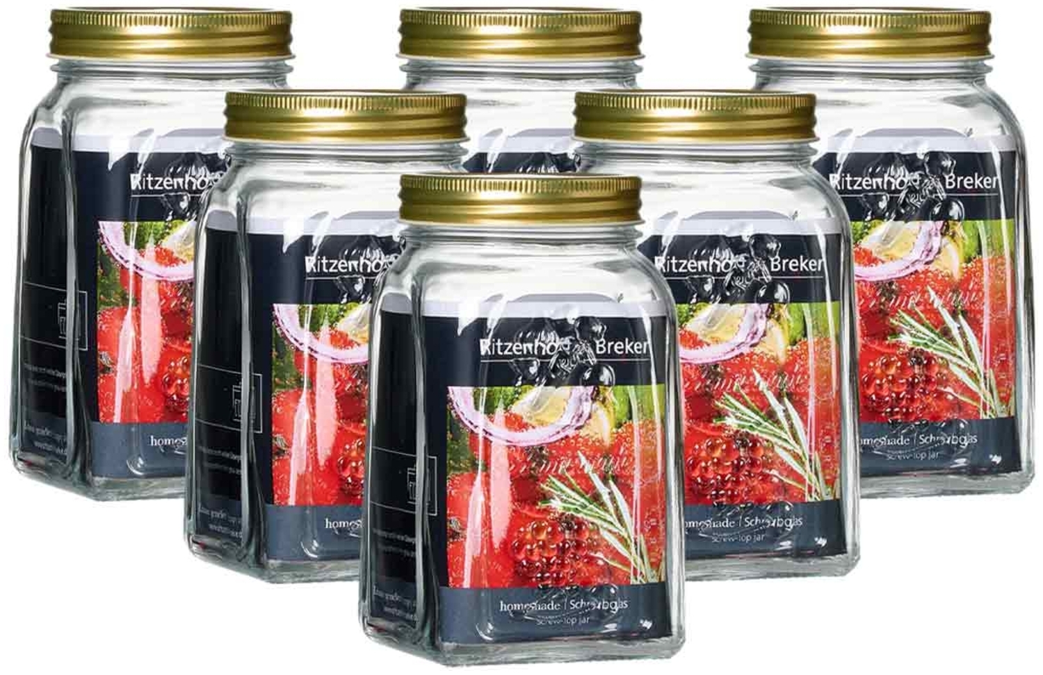 Ritzenhoff & Breker Homemade Einmachglas 1 l 6er Set Bild 1