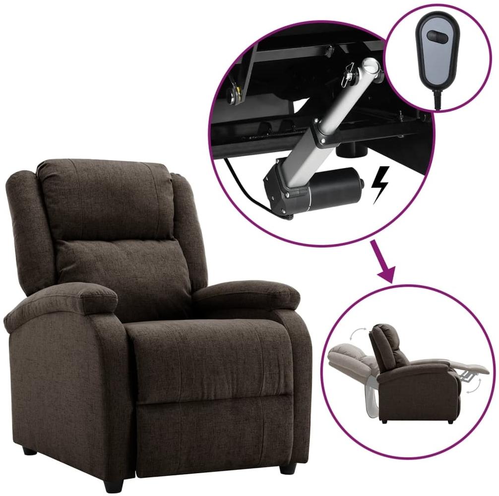 vidaXL Relaxsessel Elektrisch Dunkelbraun Stoff 3098357 Bild 1
