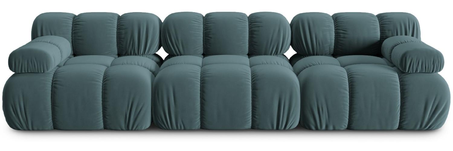 Micadoni Modulares Sofa Bellis 3-Sitzer Samtstoff Petrol Bild 1