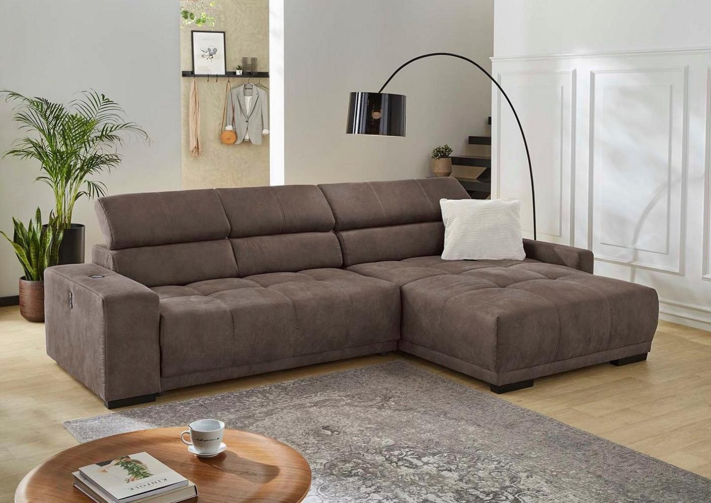 Jockenhöfer Gruppe Ecksofa Le Mans L-Form mit elektromotorischer Sitztiefenverstellung (30 cm), und induktiver Lademöglichkeit + USB A und C, verstellbare Kopfstützen Bild 1