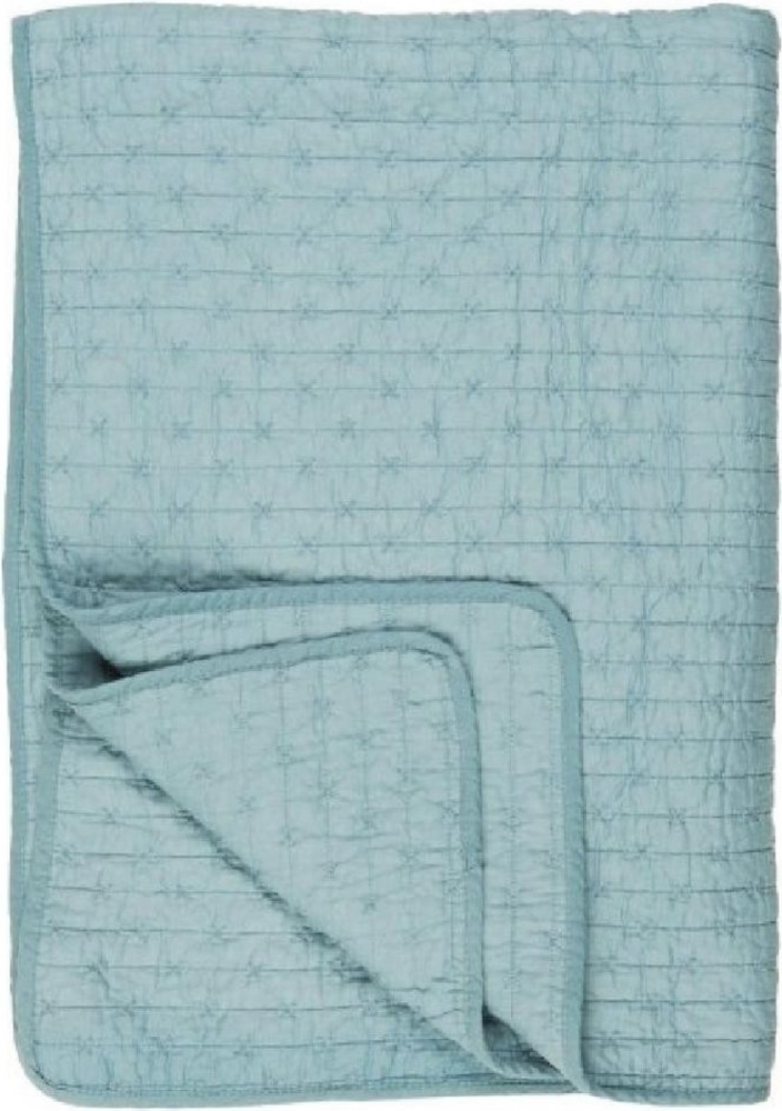 Ib Laursen - Decke Quilt Tagesdecke Überwurf 180x130cm Blau Kreuzstiche 07961-13 Bild 1