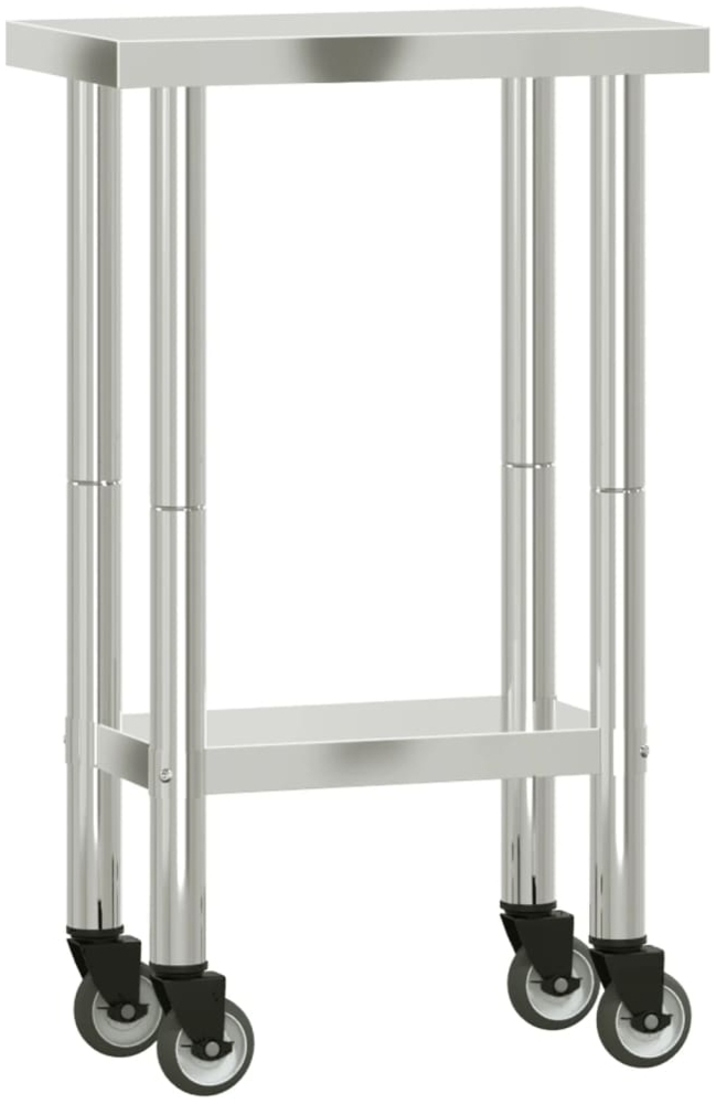 vidaXL Küchen-Arbeitstisch mit Rollen 55x30x85 cm Edelstahl 376459 Bild 1