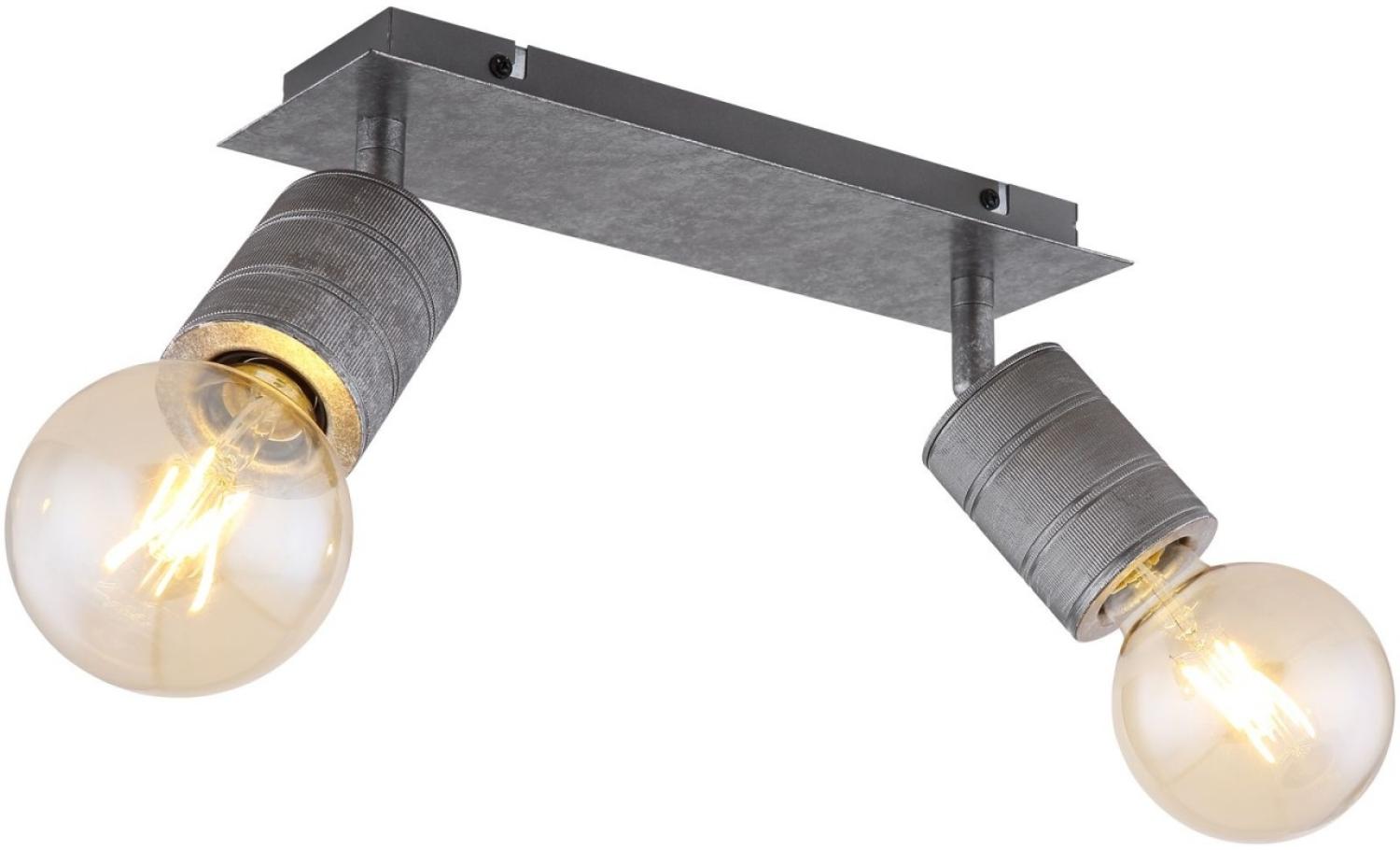 Globo Deckenleuchte Deckenlampe Deckenstrahler 2 Flammig Metall silber 54036-2 Bild 1