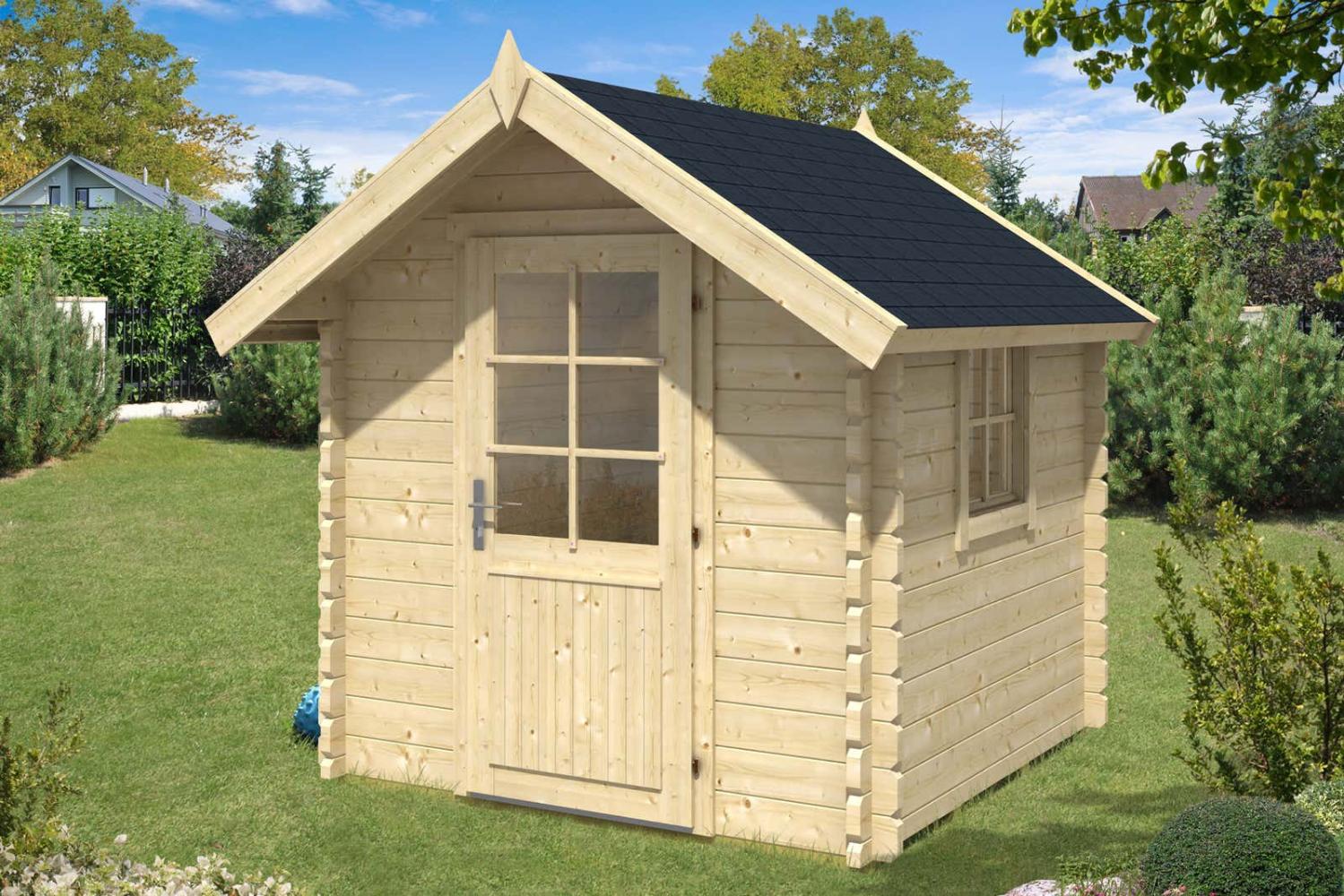 Alpholz Gerätehaus Enrico-44 ISO Gerätehaus aus Holz Geräteschrank mit 44 mm Wandstärke Gartenhaus mit Montagematerial Bild 1