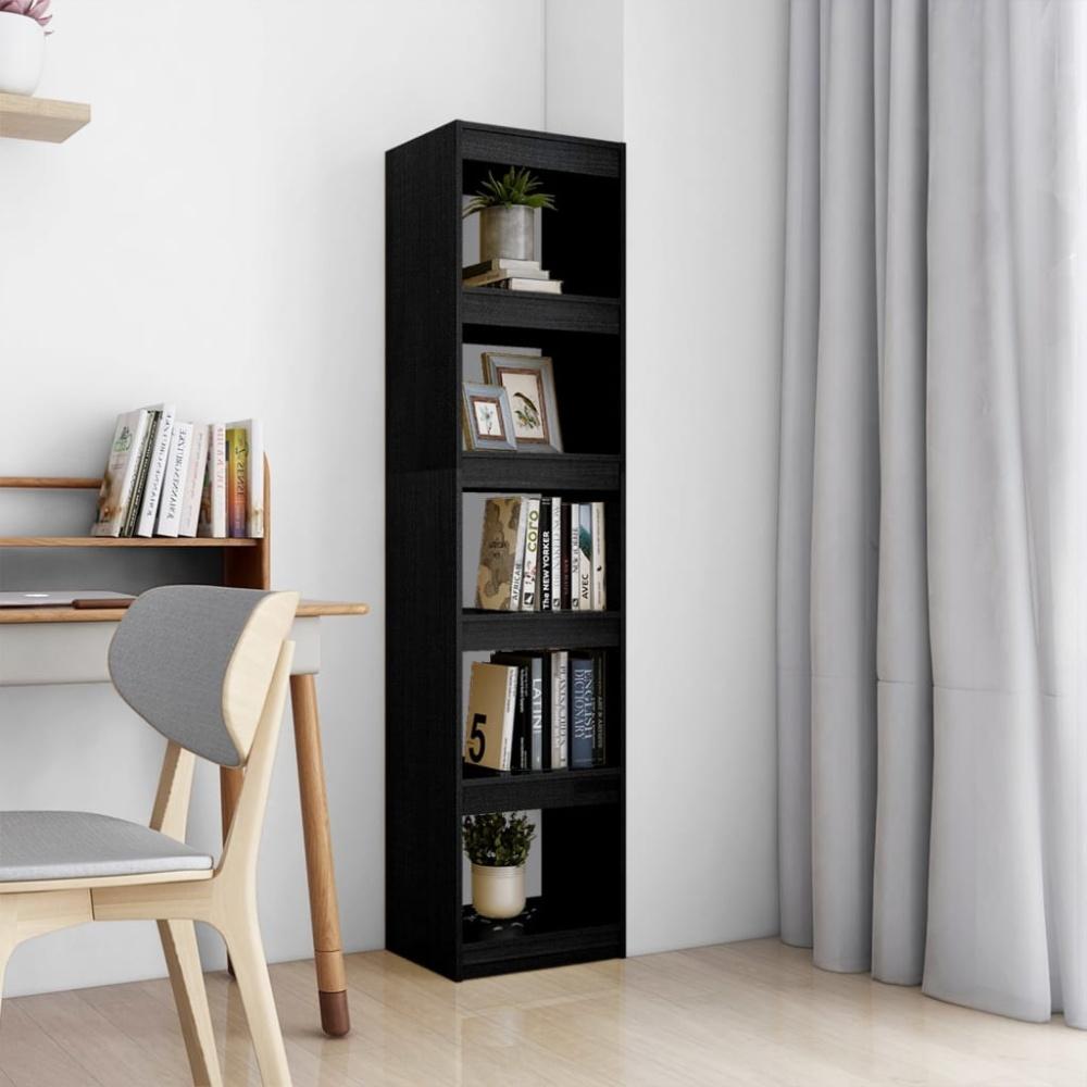 vidaXL Bücherregal/Raumteiler Schwarz 40x30x167,5 cm Massivholz Kiefer 808152 Bild 1