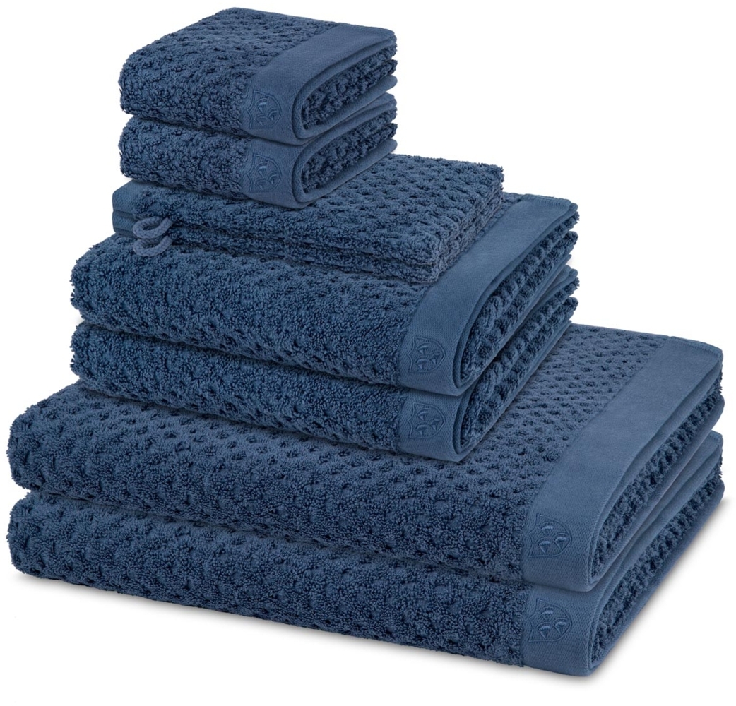 Ross Harmony 8 tlg. Frottier-Set - 2 X Handtuch (50 X 100cm), 2 X Duschtuch (70 X 140cm), 2 X Gästetuch (30 X 50cm), 2 X Waschhandschuh (16 X 22cm) - 520 - Denim Bild 1