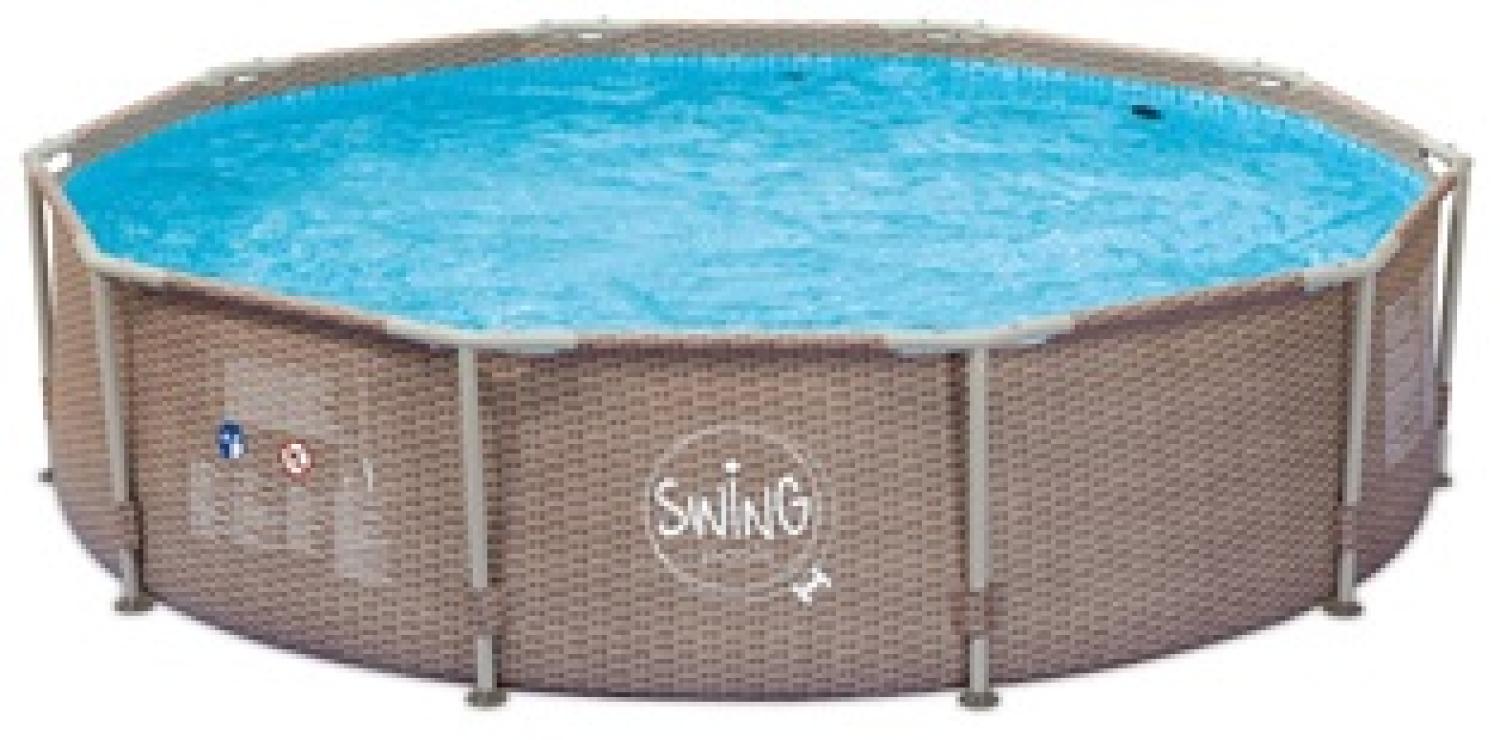 METAL FRAME SWING Pools im Korbflecht-Design 305 x 76 cm Bild 1