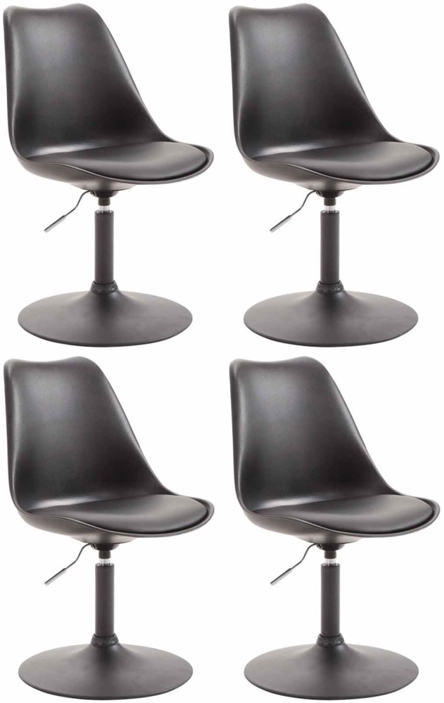 CLP 4er Set Esszimmerstühle Maverick Kunststoff drehbar und stufenlos verstellbar,schwarz schwarz Bild 1