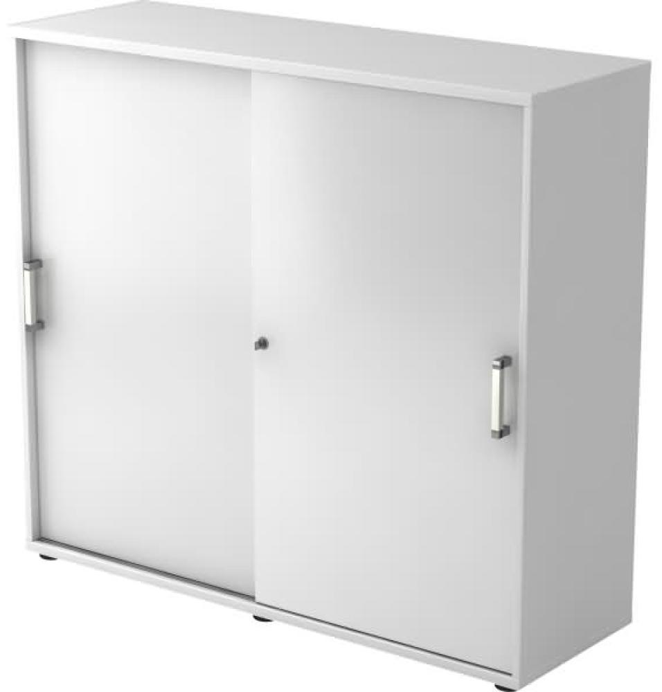 Schiebetürschrank 3 Ordnerhöhen, 120cm CE Weiß Bild 1