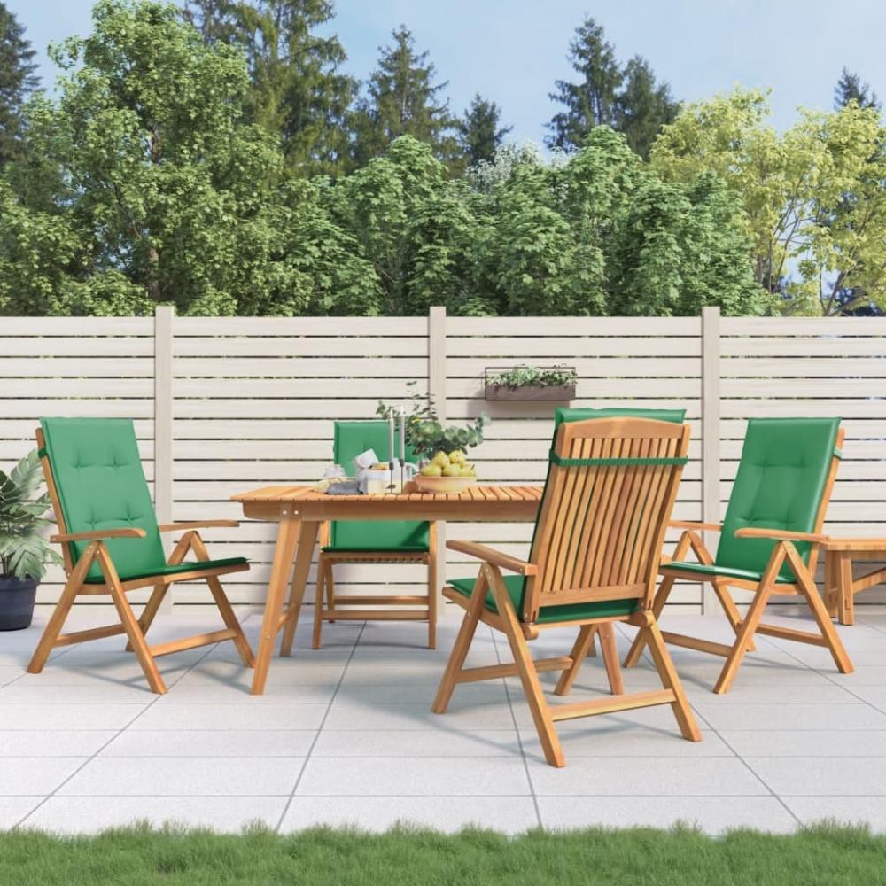 vidaXL Gartenstühle mit Kissen 4 Stk. Massivholz Teak 3196468 Bild 1