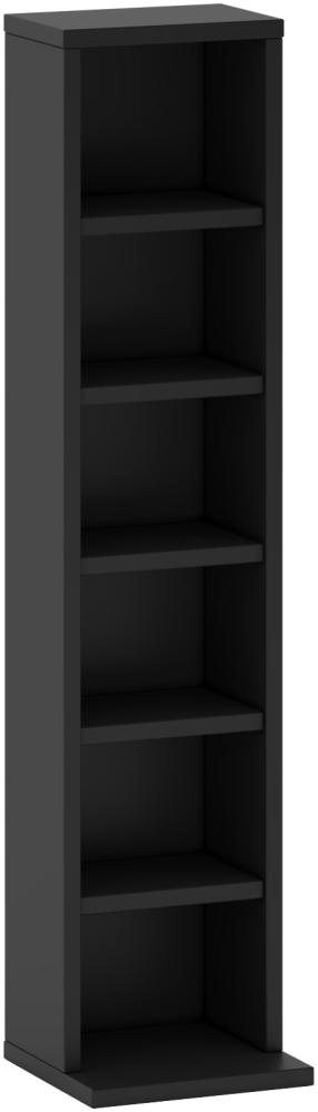 Domando Dekoregal Domaso M1 Modern für Wohnzimmer Breite 21cm, kompaktes Regal für CDs, DVDs und mehr in Schwarz Matt Bild 1