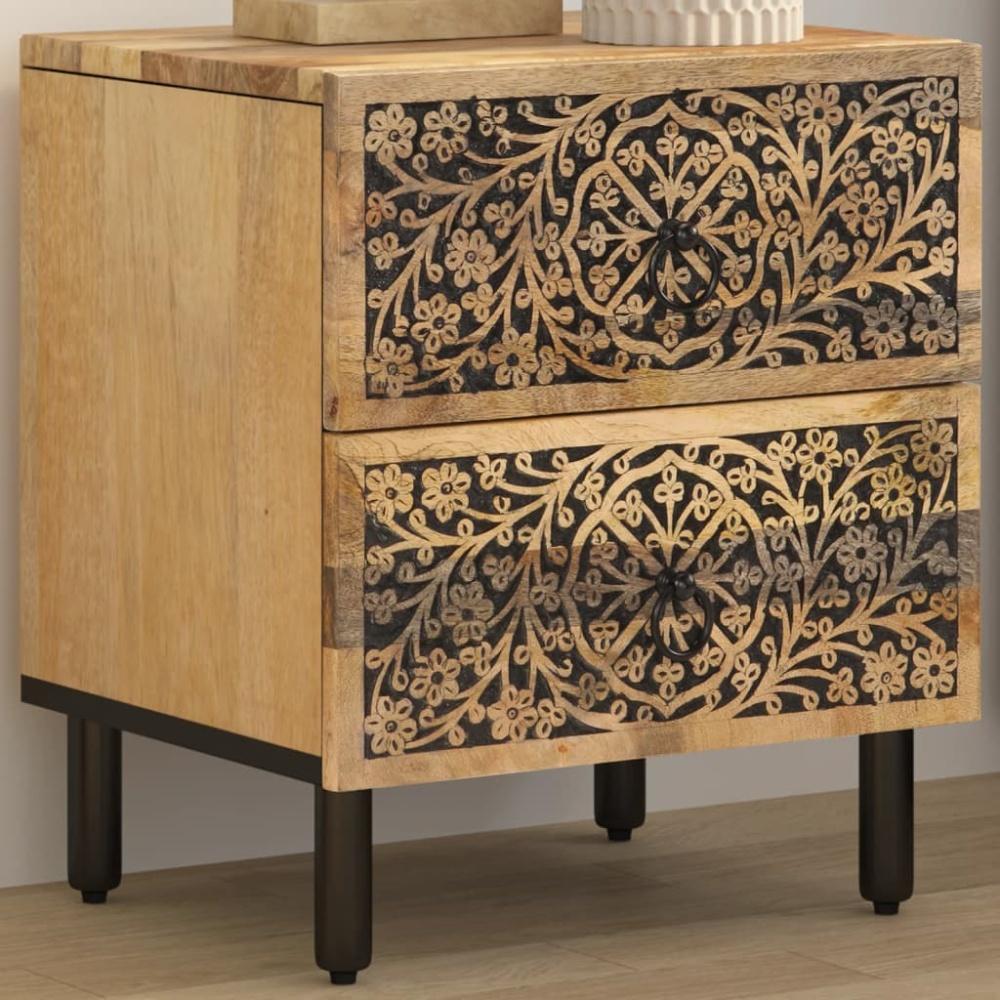 vidaXL Nachttisch 40x33x46 cm Massivholz Mango 358210 Bild 1