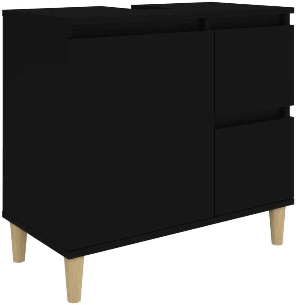vidaXL Badschrank Schwarz 65x33x60 cm Holzwerkstoff 819821 Bild 1
