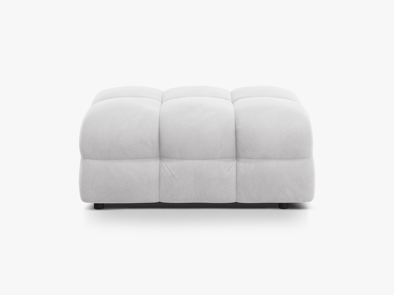 Micadoni Hocker Kendal 1-Sitzer Samt Magic Velvet Hellgrau Bild 1