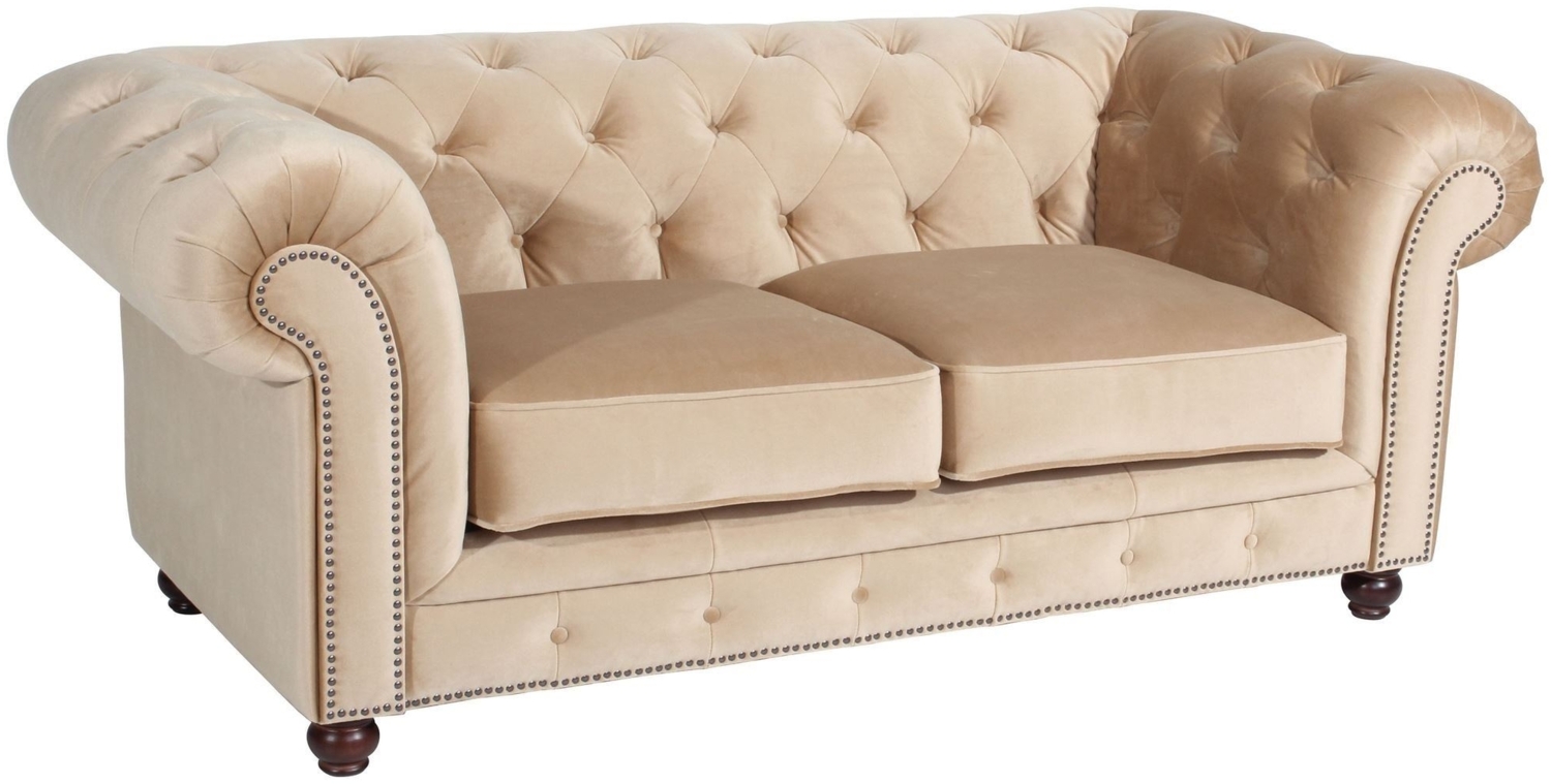 Sofa 2-Sitzer Kathe Bezug Samtvelours Buche nussbaum dunkel / sand 22494 Bild 1