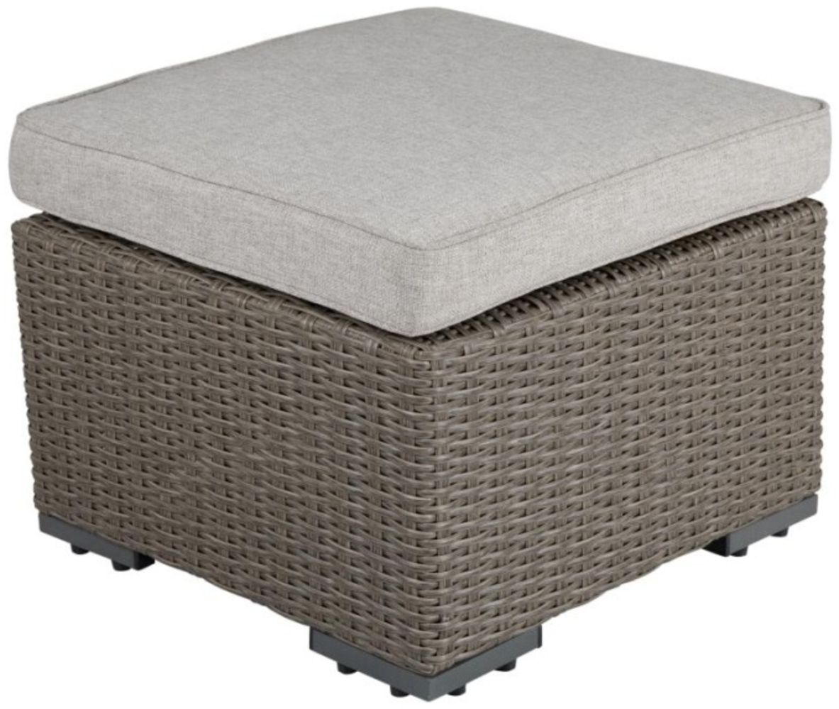 Gartenhocker Ashfield mit Kissen, Beige, 50x54x44 cm Bild 1