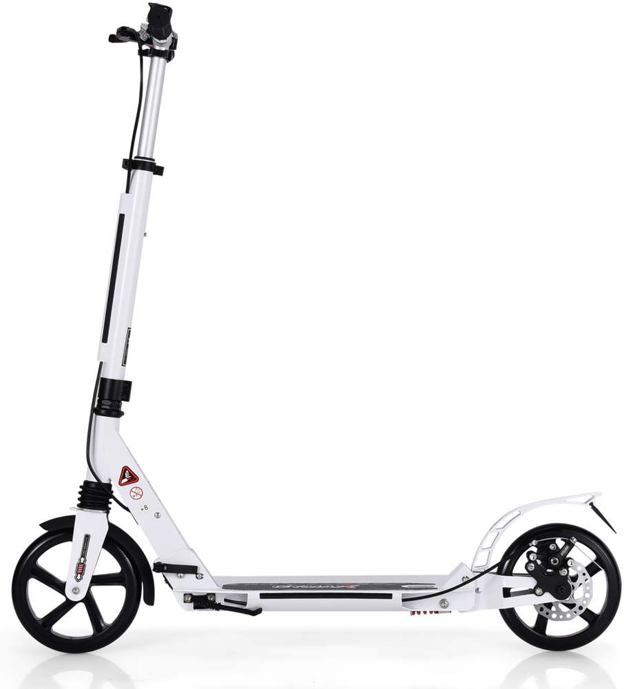 Kickscooter mit Klingel und Traggurt Scooter Roller höhenverstellbar Tretroller klappbar Weiß Bild 1