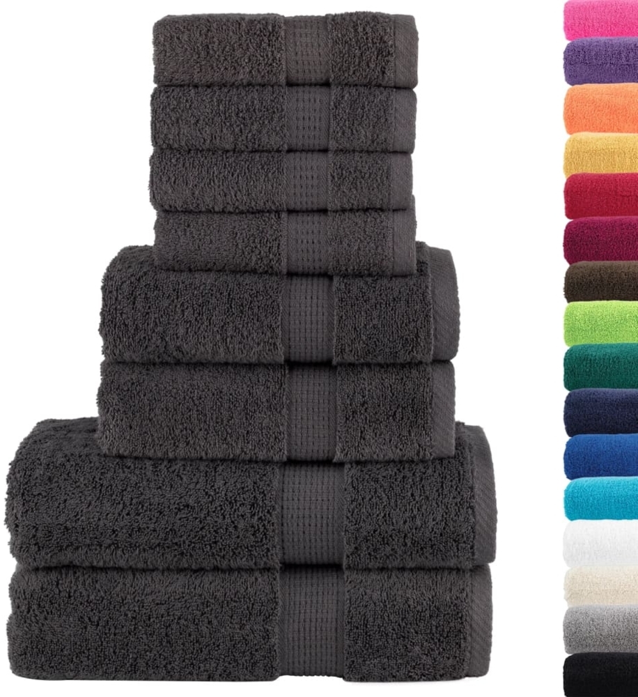vidaXL 8 tlg. Premium-Handtuch-Set SOLUND Anthrazit 600 g/m² 137537 Bild 1