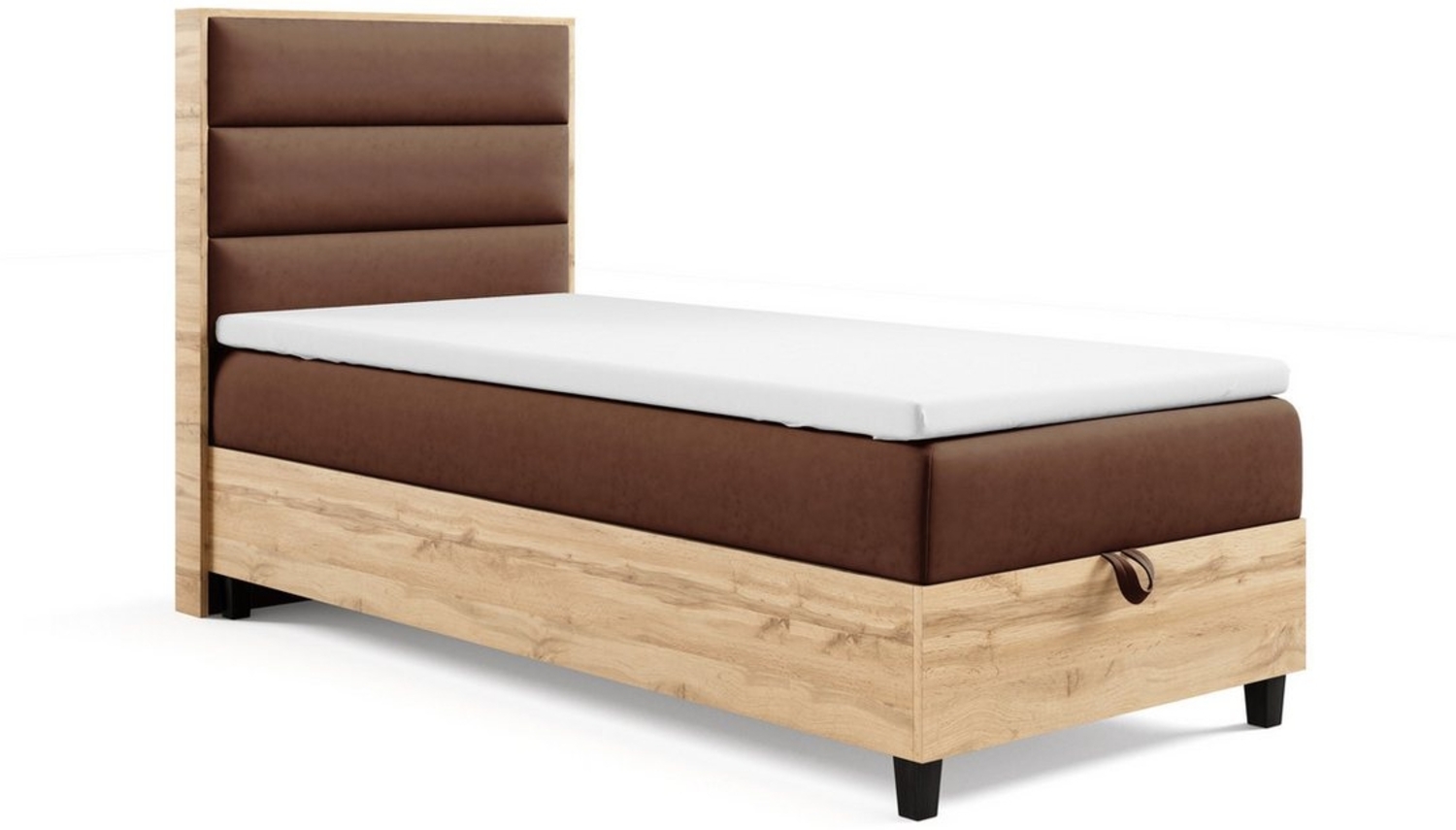 Best for Home Boxspringbett mit Bettkasten Trinity K-1 PLATE SINGLE inkl. 7 cm Topper (70x200 80x200 90x200 100x200 cm), Verschiedene Liefermöglichkeiten, TOP Preis-Leistungs-Verhältnis Bild 1