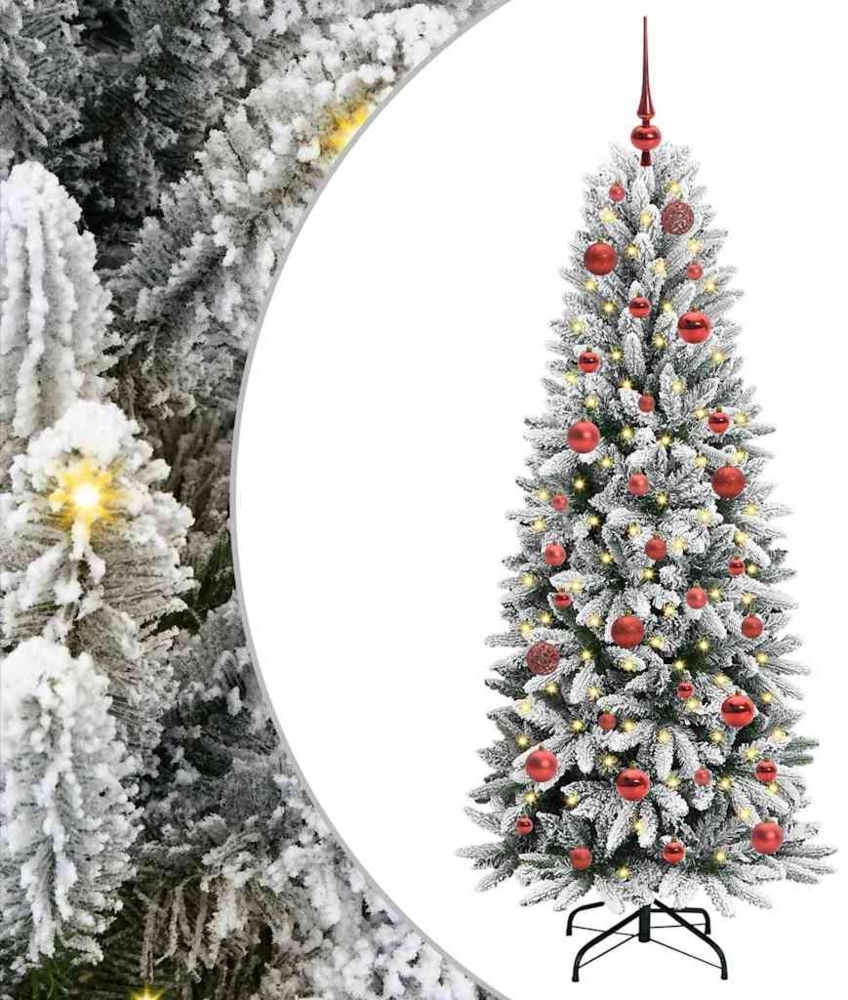 vidaXL Künstlicher Weihnachtsbaum mit 150 LEDs mit Ständer Weiß 150 cm 3396033 Bild 1
