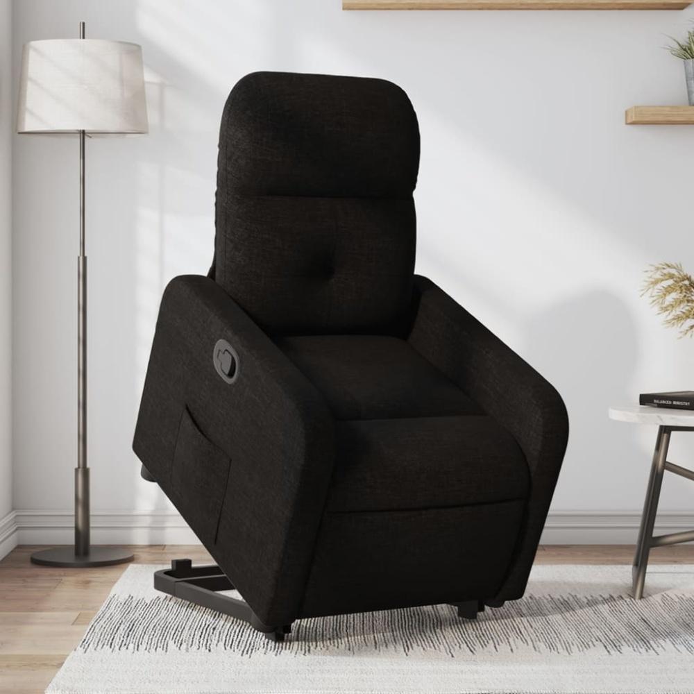 vidaXL Relaxsessel mit Aufstehhilfe Schwarz Stoff 3206797 Bild 1