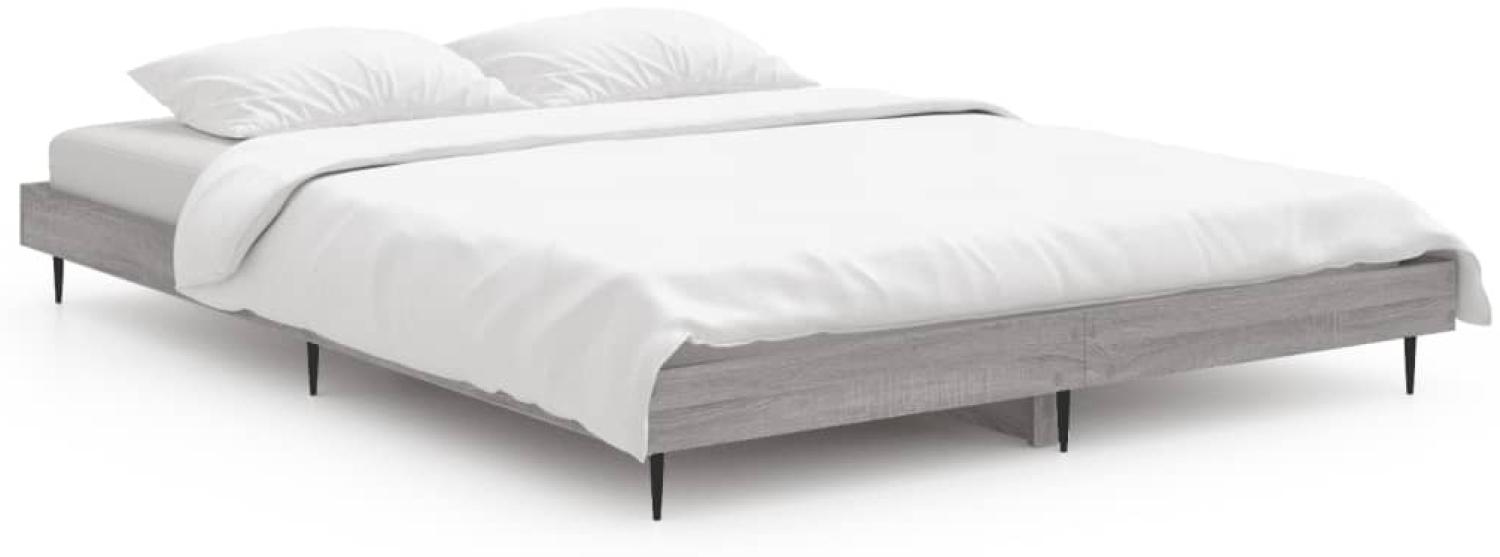 vidaXL Bettgestell Grau Sonoma 140x190 cm Holzwerkstoff 832283 Bild 1
