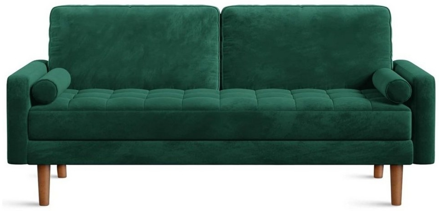 Vesgantti Sofa 2 Sitzer Sofa, Samt Couch mit 2 Wurfkissen 148x78x85cm für Wohnzimmer Bild 1