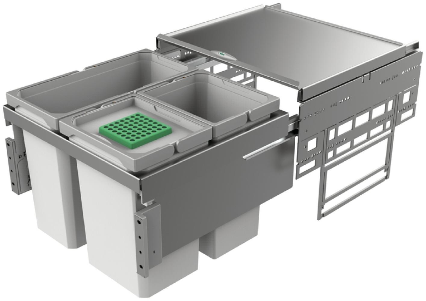 NABER Abfallsorter 36 (2x10 + 16) Liter COX® BASE 360 S/500-3 für 50 cm Schrankbreite, mit Biodeckel Bild 1