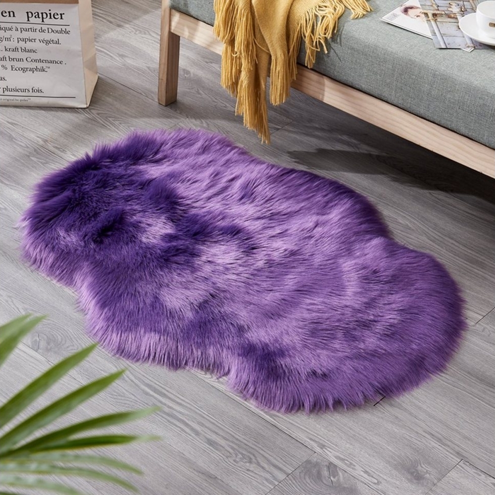 Sunicol Hochflor-Teppich Plüsch Shaggy Flokati Carpet, Waschbar, Flauschig, Kunstfell, Weicher, Soft Area Rug Fellteppich für Wohnzimmer Kinderzimmer Schlafzimmer Bild 1
