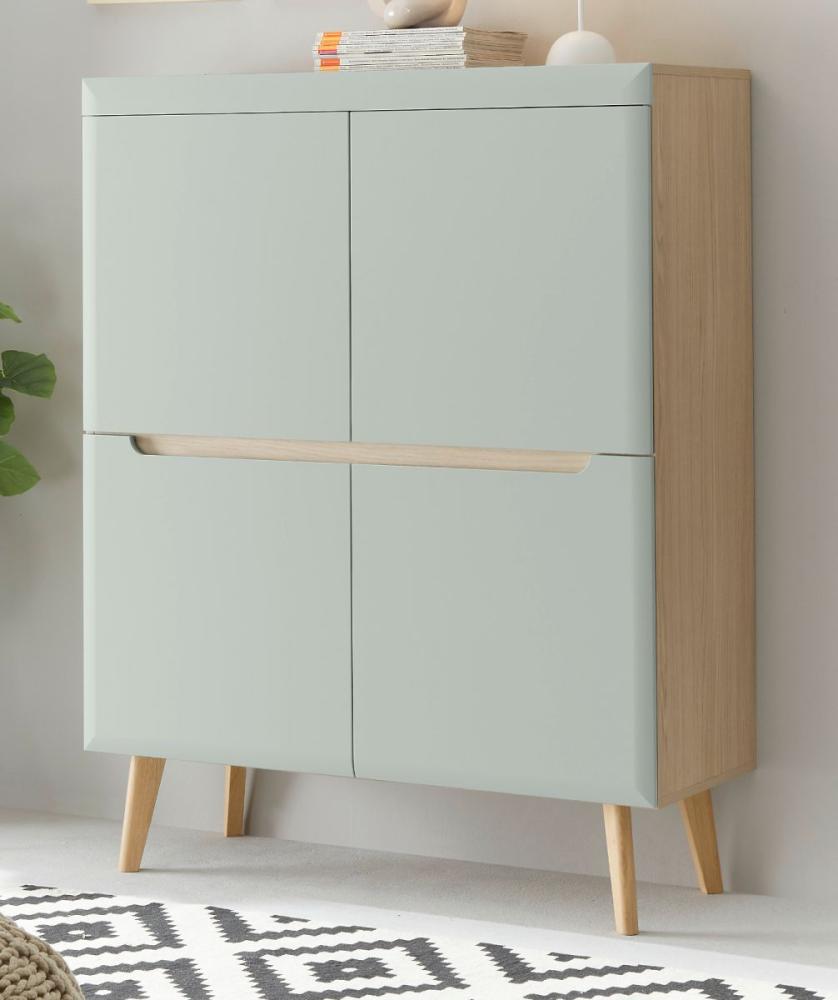 Highboard Isgard in Pistazie und Eiche 107 x 134 cm Bild 1