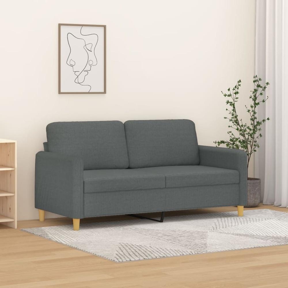 vidaXL 2-Sitzer-Sofa Dunkelgrau 140 cm Stoff Bild 1