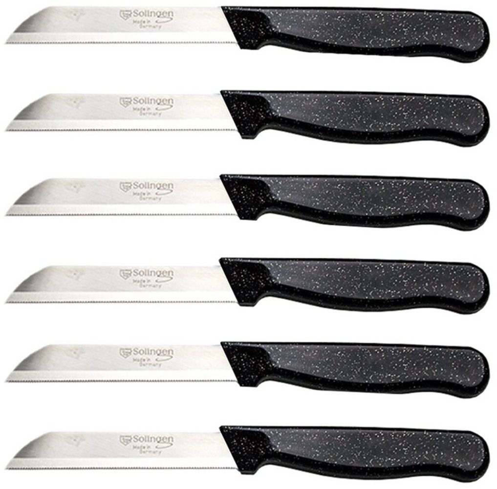 Visaggio Obstmesser Solingen Allzweckmesser Schälmesser Gemüsemesser Küchenmesser, Wellenschliff Solingen Messer, Flitter Optik, Edelstahl (rostfrei) Bild 1