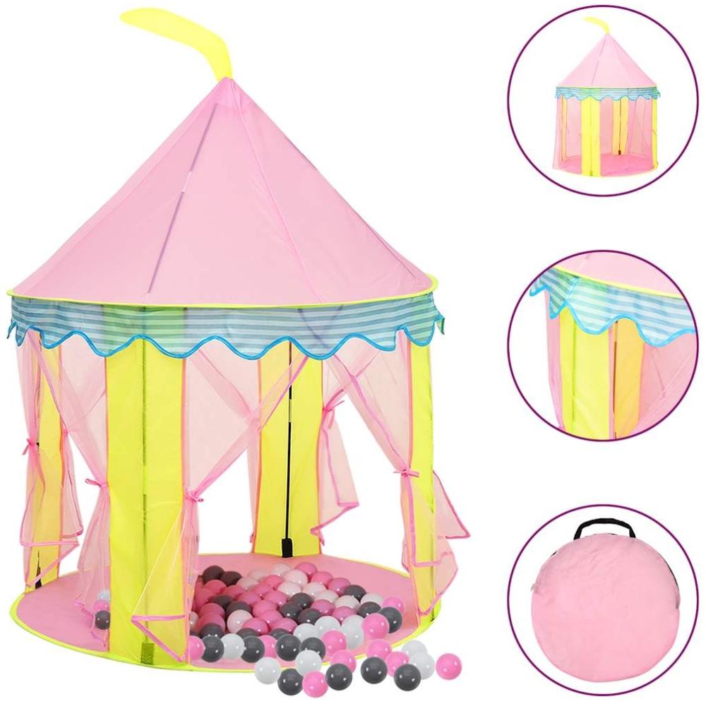 vidaXL Kinder-Spielzelt mit 250 Bällen Rosa 100x100x127 cm 3107747 Bild 1