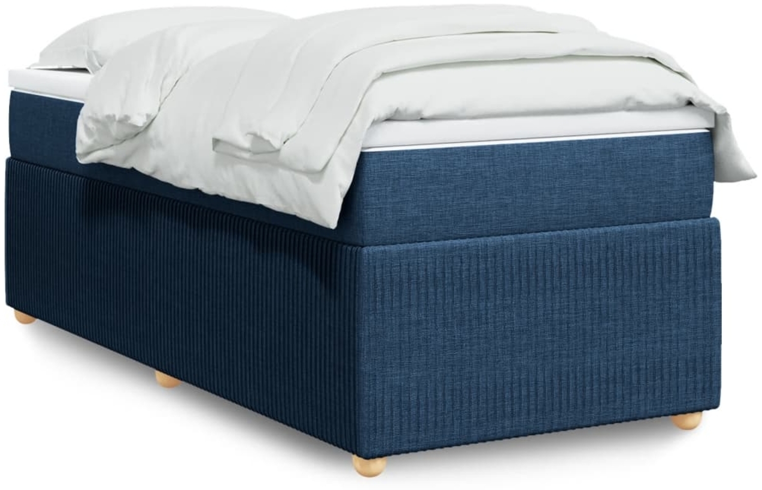 vidaXL Boxspringbett mit Matratze Blau 90x200 cm Stoff 3285545 Bild 1