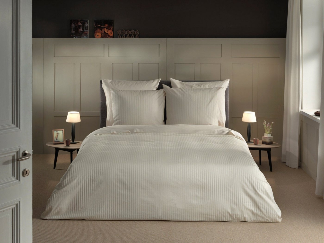 Heckett and Lane Bettwäsche Banda, Mako-Satin, 2 teilig, hochwertiges Mako-Satin, Streifen Satin, Bettwäsche ab 135x200 cm. Bild 1