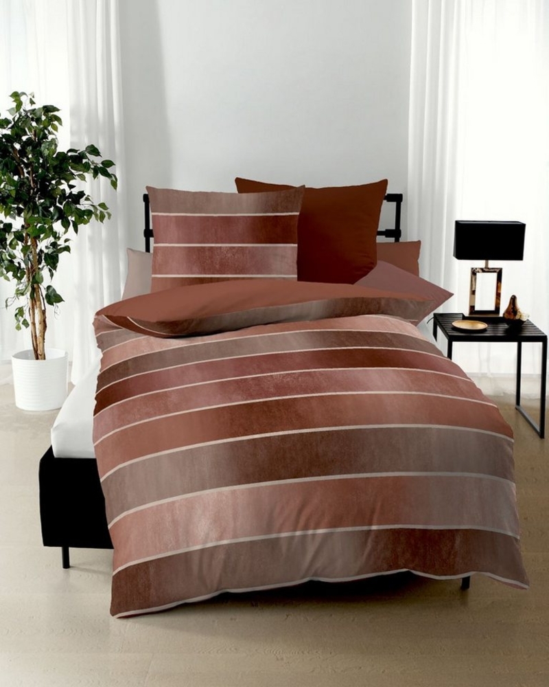 Kaeppel Wendebettwäsche Timeless, Mako-Satin, 3 teilig, mit breiten Streifen Bild 1