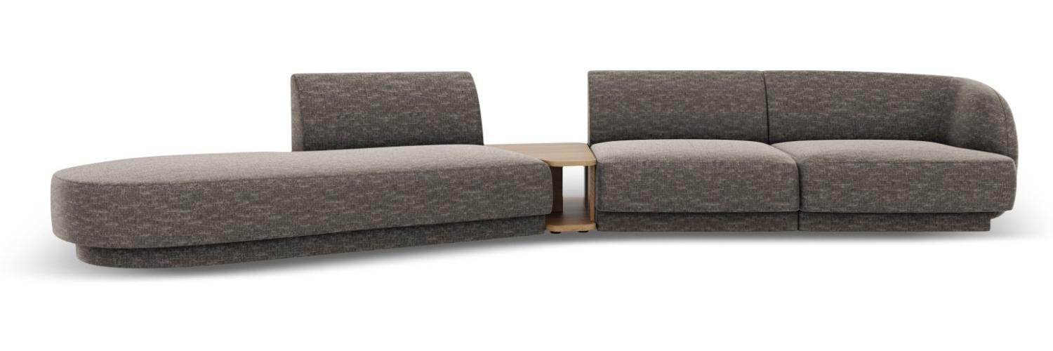 Micadoni Modulares Sofa Miley 4-Sitzer mit 1 Armlehne Links Chenille Grau Bild 1